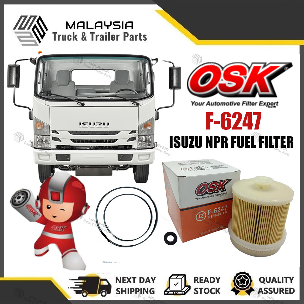 OSK F-6247 ISUZU 6HK1(T), NPR75, 4JJ1(T) FUEL FILTER (8-98037011-0)