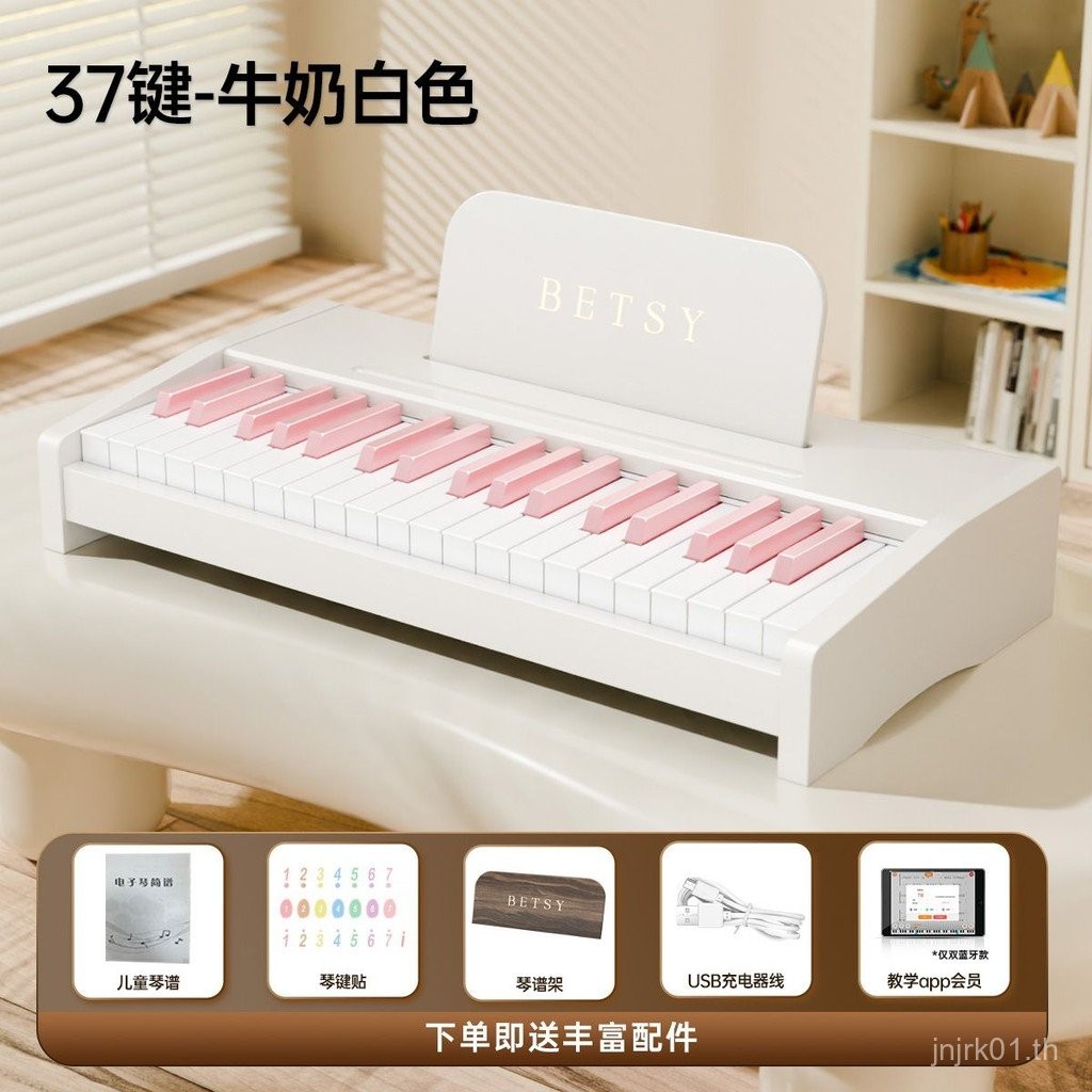 Betsy betsy เปียโนไฟฟ้าสําหรับเด็ก 37 คีย์ตรัสรู้เล่นเริ่มต้นเด็กทารกชายหญิงเปียโนไม้ BPD-01