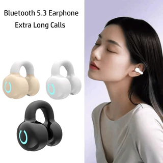 BREEZE หูฟังคลิปหู, Bone Conduction Single Ear General Bluetooth 5.3 หูฟัง, โทรยาวพิเศษอายุการใช้งานแบตเตอรี่ยาวนานคลิปชุดฟังไร้สาย Bluetooth สําหรับ