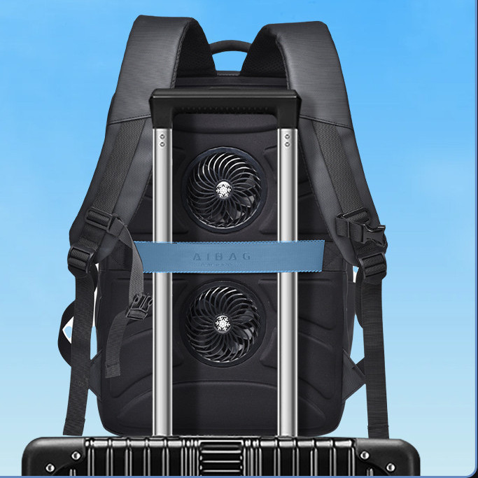 ใหม่ Aibag Air Cooling Fan Backpack A02 Mens Backpack Expansion Business Travel Bag 53cm Fashion Wat