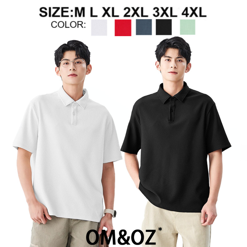 OM&OZ*🚀 เสื้อโปโลทรงหลวม🌴ขายดีในประเทศไทย🌟มีหลายสีเลือก🌟เนื้อผ้านุ่ม🚀M-4XL