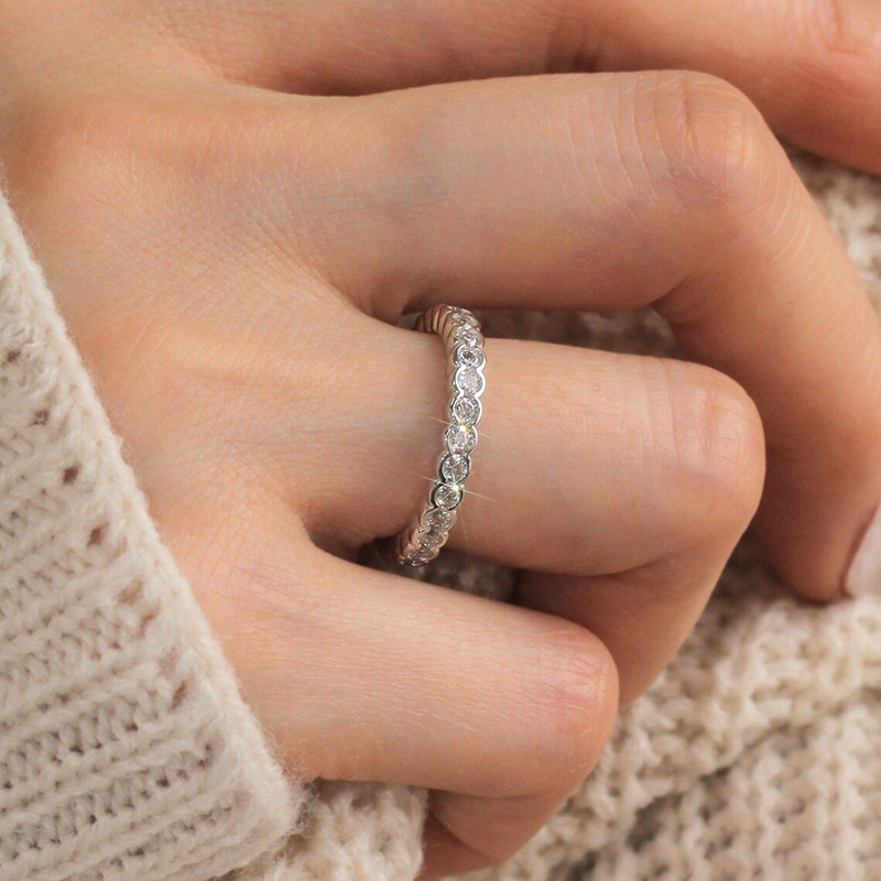 แหวนเงินสเตอร์ลิง925 แบบเรียบง่ายสำหรับคนชอบสไตล์แฟชั่น เพศหญิง และเป็นของขวัญที่เหมาะสม - รูปที่ 2