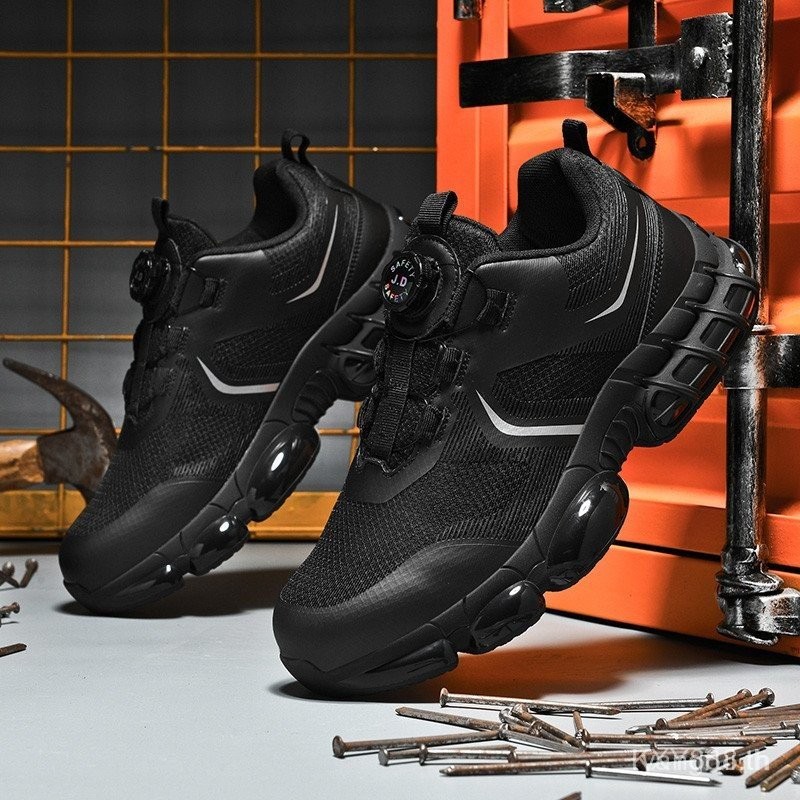 In Stock Steel Toe Shoes Construction Site Safety Shoes Anti-Impact Anti-Puncture Work Shoes Men and