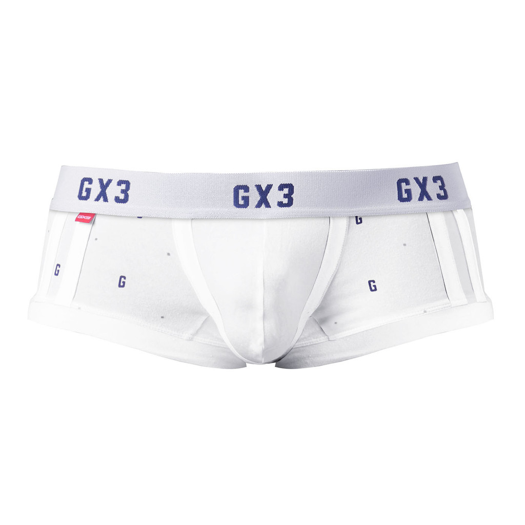 กางเกงใน ผู้ชาย GX3 Underwear THE COTTON Logo Boxer By TonyJocks ขาว บ๊อกเซอร์ Basic Boxer K1351