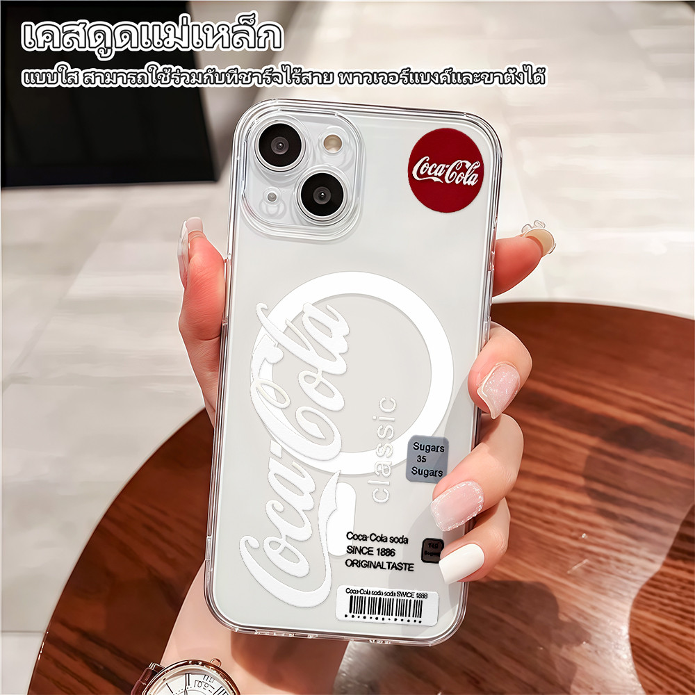 เคสดูดแม่เหล็กแบบใส เคสโทรศัพท์ ป้องกันกล้อง For IPhone16 15 14 13 12 11 8plus SE2/SE3 Pro Promax X 