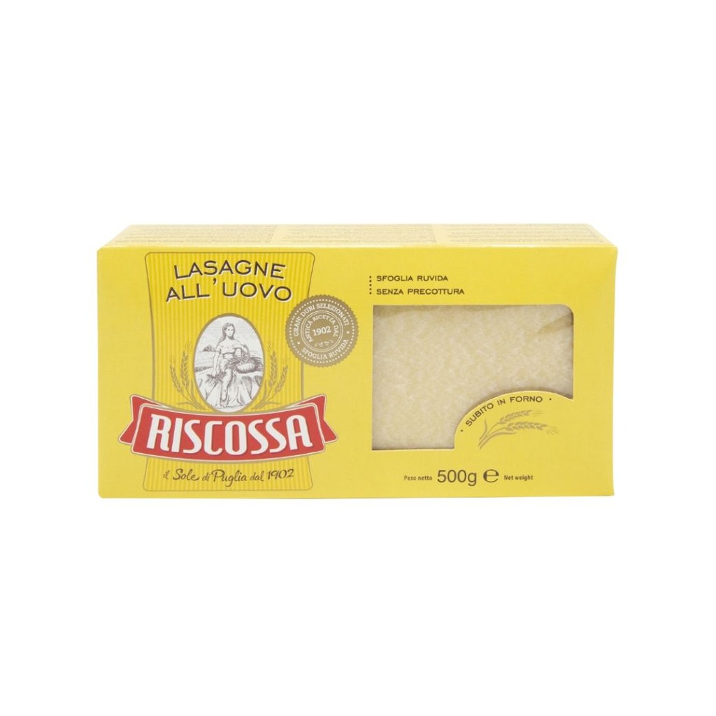 ริสคอสซา แผ่นลาซานญ่าไข่ ขนาด 500กรัม/แพ็ก LASAGNA EGG 500G/PACK