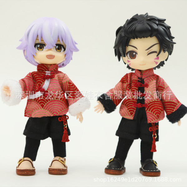 ตุ๊กตาฝ้าย 20cm ชุดตุ๊กตา bao ao ชุดตุ๊กตา 15cm ชุดตุ๊กตาbjd1/6 ชุดตุ๊กตา 20cm Ob11 เสื้อผ้าเด็กเสื้อผ้าปีใหม่ obitsu11 เสื้อผ้าปีใหม่ผู้ชายผู้หญิงสไตล์เสื้อผ้ามงคล