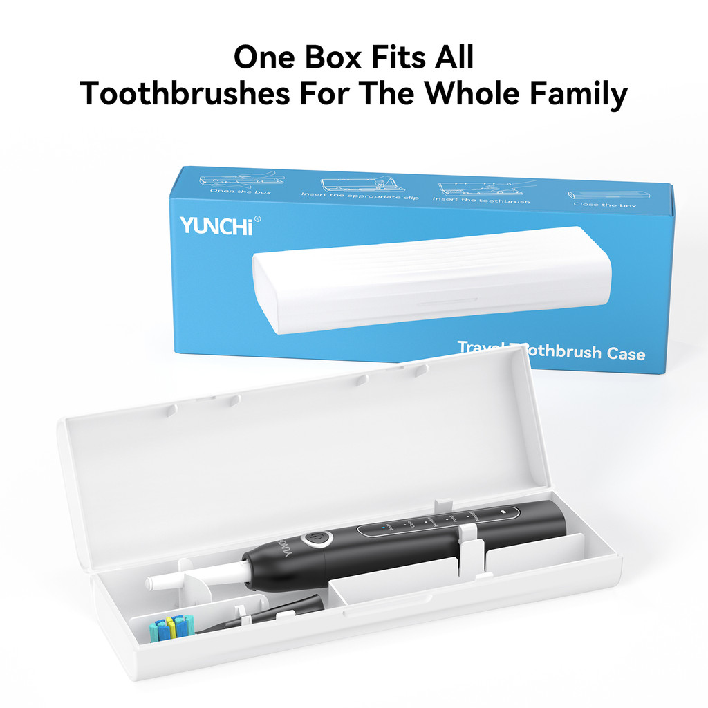 Yunchi แปรงสีฟัน Travel Box Universal White [1 กล่องแปรง 4 หัวเข็มขัด (S, M, L, XL)]
