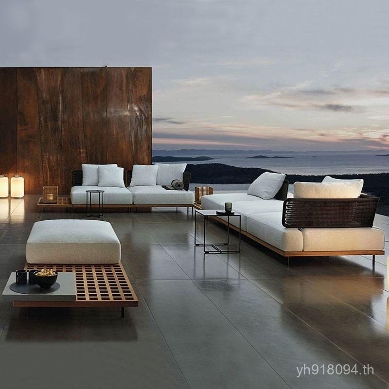 Villa ห้องนั่งเล่นโซฟาเฟอร์นิเจอร์ Courtyard Terrace เก้าอี้หวาย B & B โรงแรมระเบียงในร่มกลางแจ้งไม้