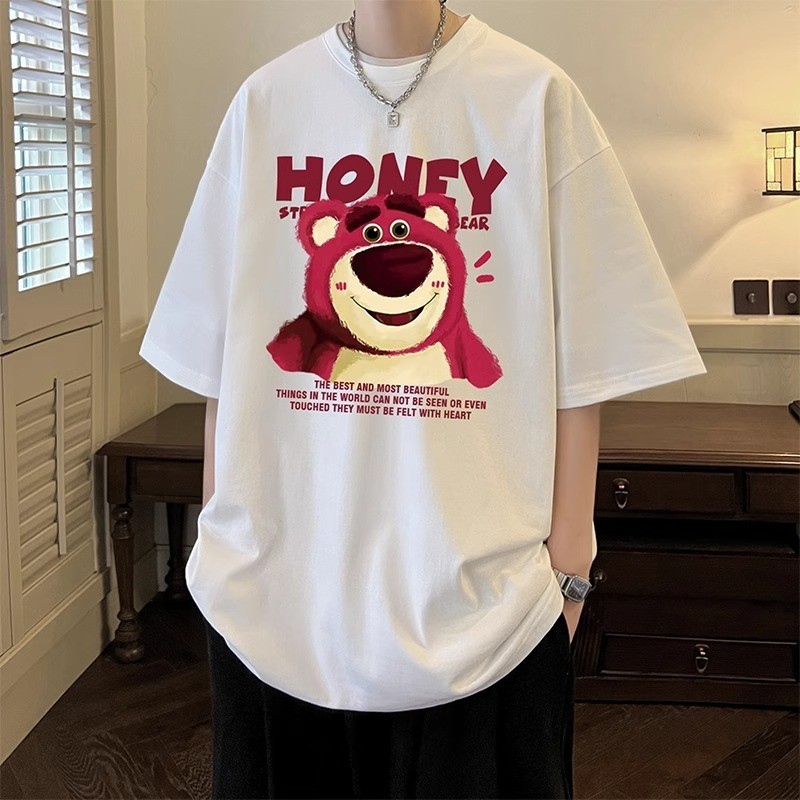 2025 NEW Heavyweight Pure Cotton 240g Short Sleeve T-Shirt for Men Summer Trendy Brand Wine Red Stra