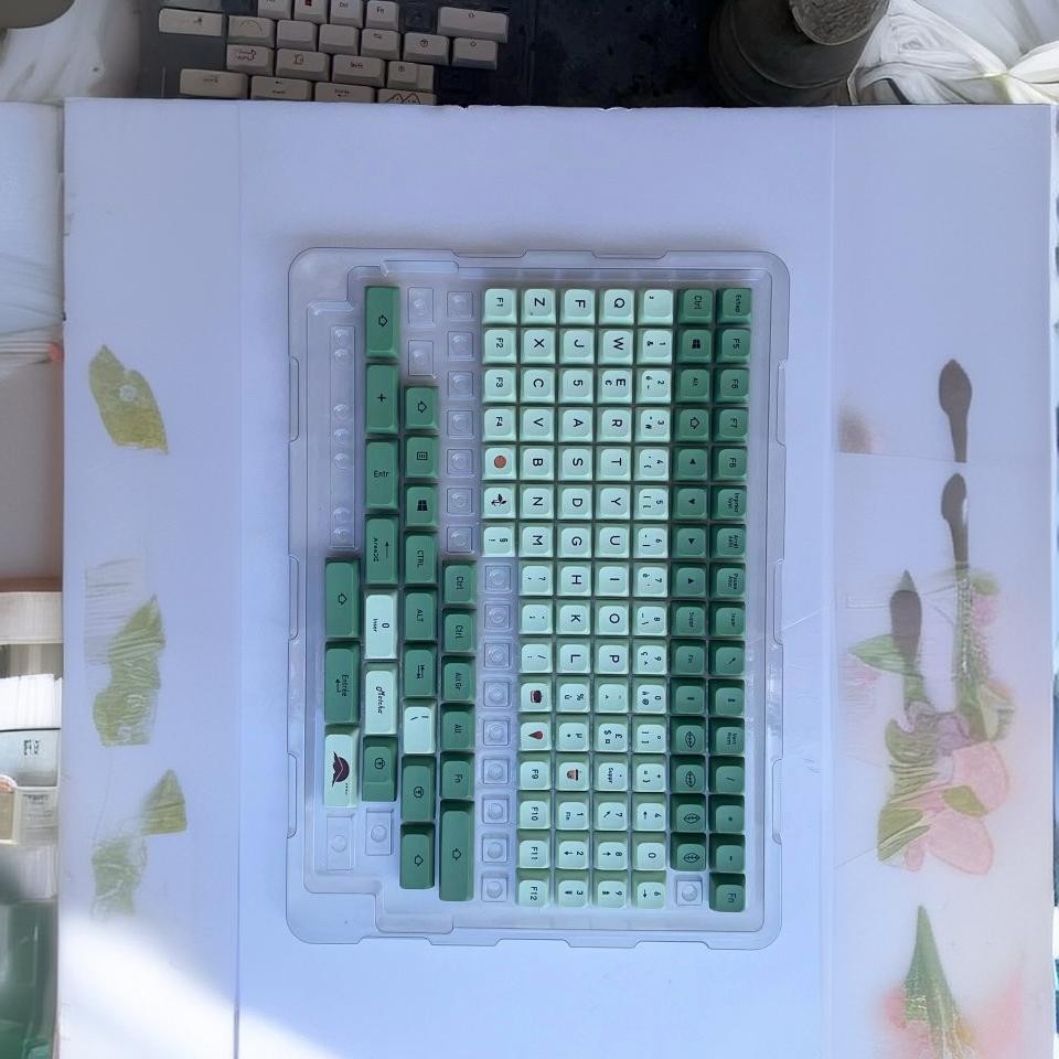 keycap ไทย gmk keycap รุ่นฝรั่งเศส Matcha pbt Keycap Sublimation 123-Key ขนาดเล็กครบชุด XDA คีย์บอร์