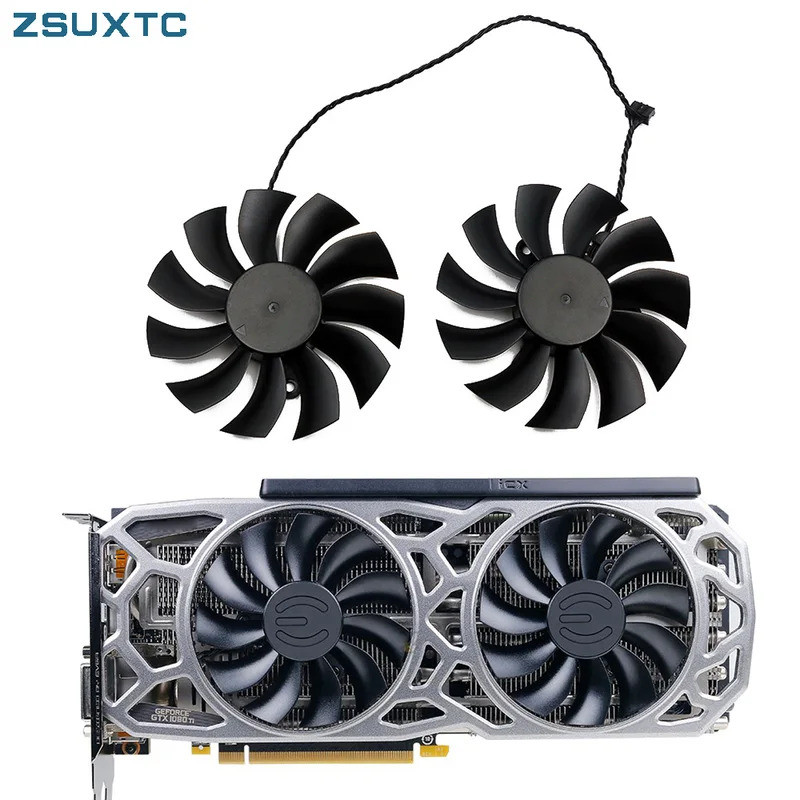 2 ชิ้น/ล็อต PLA09215B12H 4Pin 12V 0.55A สําหรับ EVGA GTX1060 1070 1080 Ti พัดลม GTX1070 GTX1080Ti fa