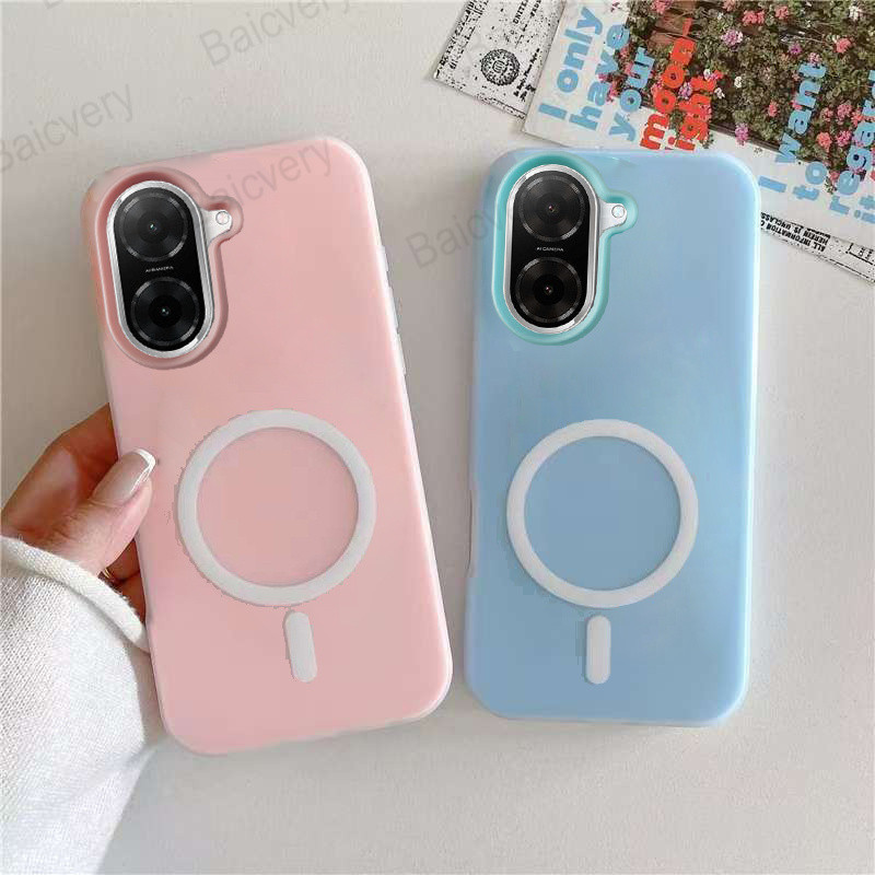 เคสโทรศัพท์สําหรับ Xiaomi POCO C71 / Redmi A5 4G Double-layer Matte Smooth Surface Hard Shell พร้อมสติกเกอร์แม่เหล็ก