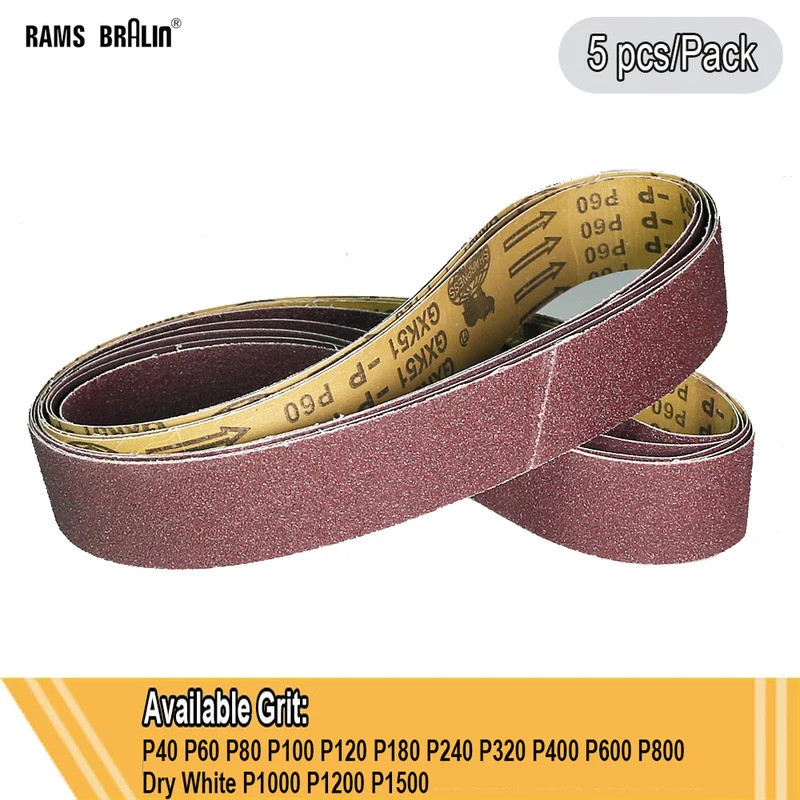 5 ชิ้น 1829x50 มม.A/O Sanding เข็มขัด P40-P800 S/C P1000-P1500 สําหรับ 2x72 นิ้วเข็มขัด Sander มีดเค