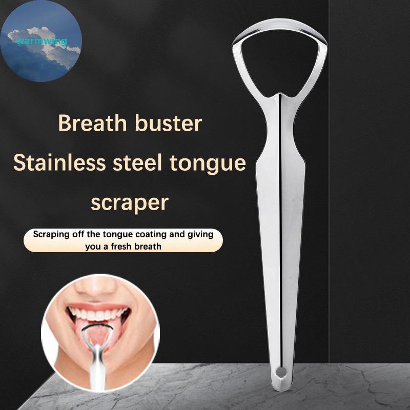 Warmwing Tongue Scraper Cleaner สําหรับผู้ใหญ่และเด็กแบบพกพาสแตนเลสลิ้น Scraper สําหรับถอดขนาดใหญ่เป