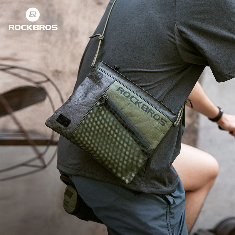 ROCKBROS กระเป๋าสะพายข้าง Tyvek กระเป๋าจักรยาน กันน้ำ แบบพับได้ พกพาง่าย สำหรับท่องเที่ยวและกิจกรรมกลางแจ้ง