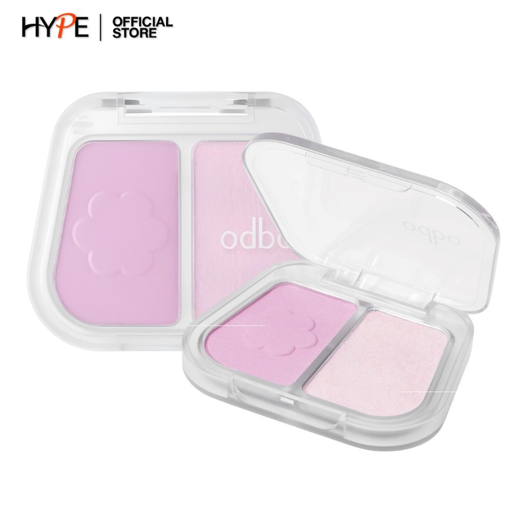 odbo Duo Fuse Blush & Highlight บลัชออน & ไฮไลท์เตอร์ 2 เฉดสีในตลับเดียว (OD1333)