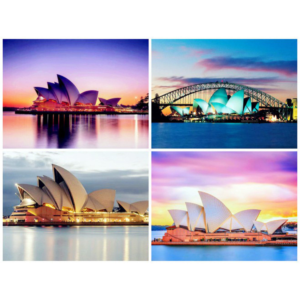 ภาพวาดด้วยเพชร Sydney Opera House สำหรับตกแต่งบ้าน ของขวัญสร้างสรรค์จาก Bemular ZF6