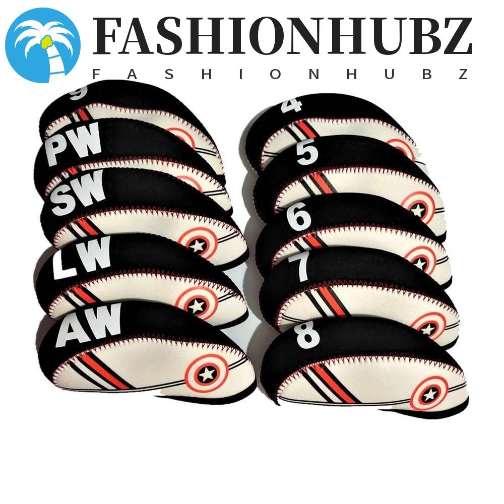 ฝาครอบหัวไม้กอล์ฟ เซ็ต 10 ชิ้น กันกระแทกดีไซน์เฉพาะสำหรับกอล์ฟ พร้อมหมายเลข 4, 5, 6, 7, 8, 9, SW, PW