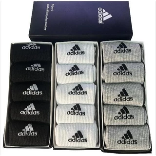 ADIDAS ถุงเท้าแฟชั่น ถุงเท้าข้อกลาง ถุงเท้าแฟชั่น ถุงเท้าวิ่ง กล่องนึงมี 5 คู่สีเดียวกัน