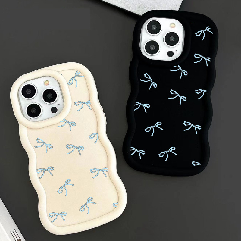 น่ารัก Blue Bow กรณี Huawei X6C X8C Y9Prime Y7Prime Y6 Y6S Y8S Nova7i NovaY90 Y71 Y70 Honor 400 Pro 