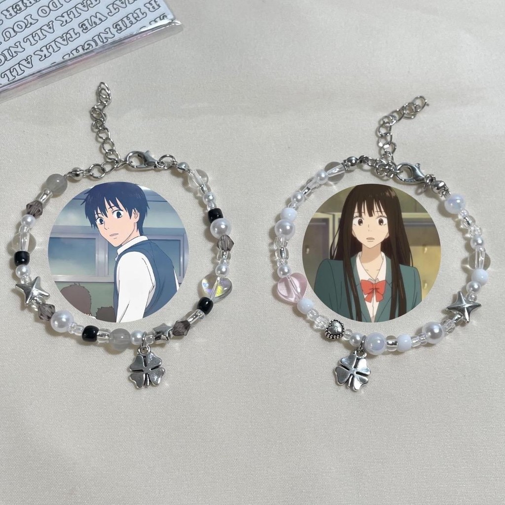 กำไลคู่ sawako&shota น่ารักๆ (จี้เรซิ่นใส่ตัวอักษรในหมายเหตุ)