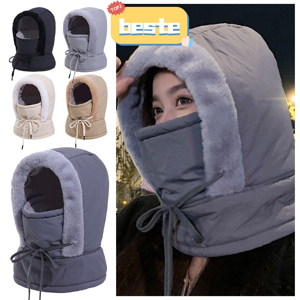 หมวกและเสื้อสวมหัว ไหมพรมและฝ้าย กันลม อบอุ่นสำหรับฤดูหนาว