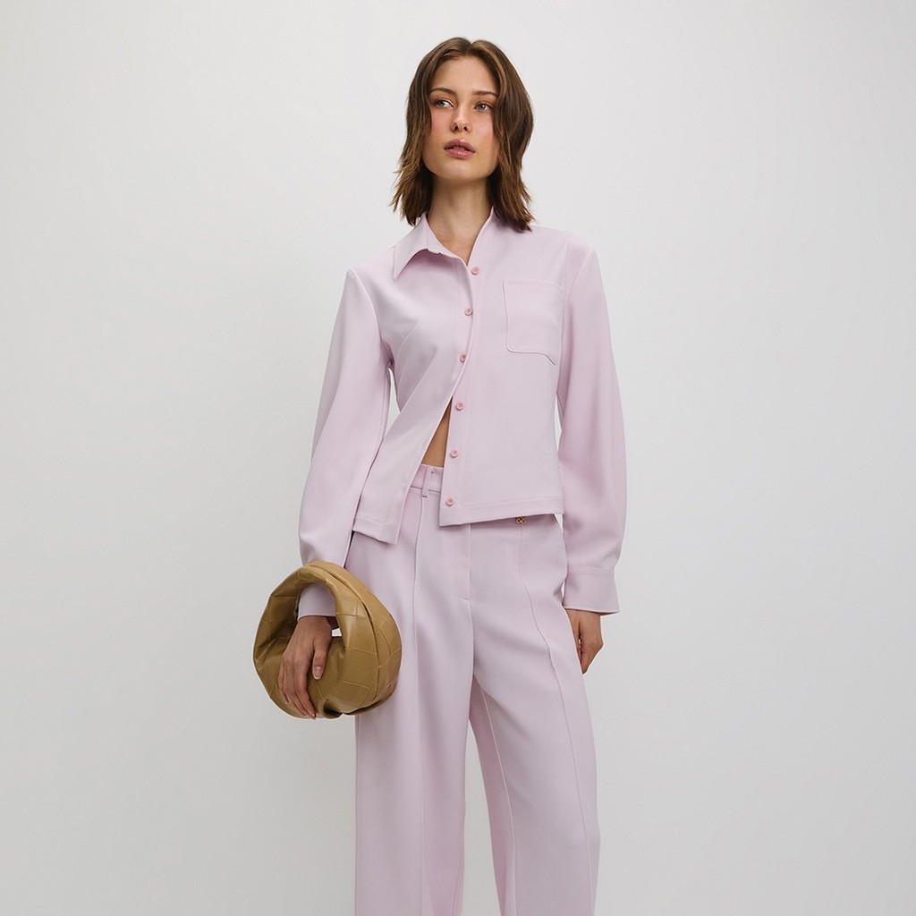 [Pomelo] เสื้อเชิ้ตอสมมาตรแขนยาว / Asymmetric Long-Sleeve Shirt - รูปที่ 4