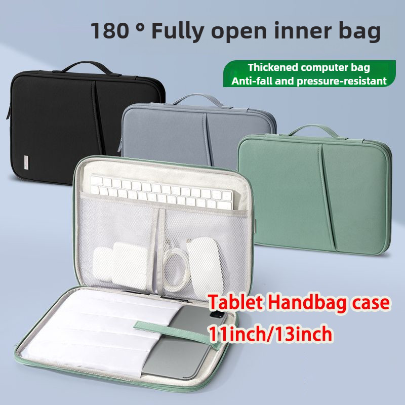 พร้อมส่ง กระเป๋า เก็บแท็บเล็ตแบบมือจับพร้อมหลายชั้นสําหรับอุปกรณ์เสริมไนลอนกันน้ํา For iPad Tablet 11 13inch
