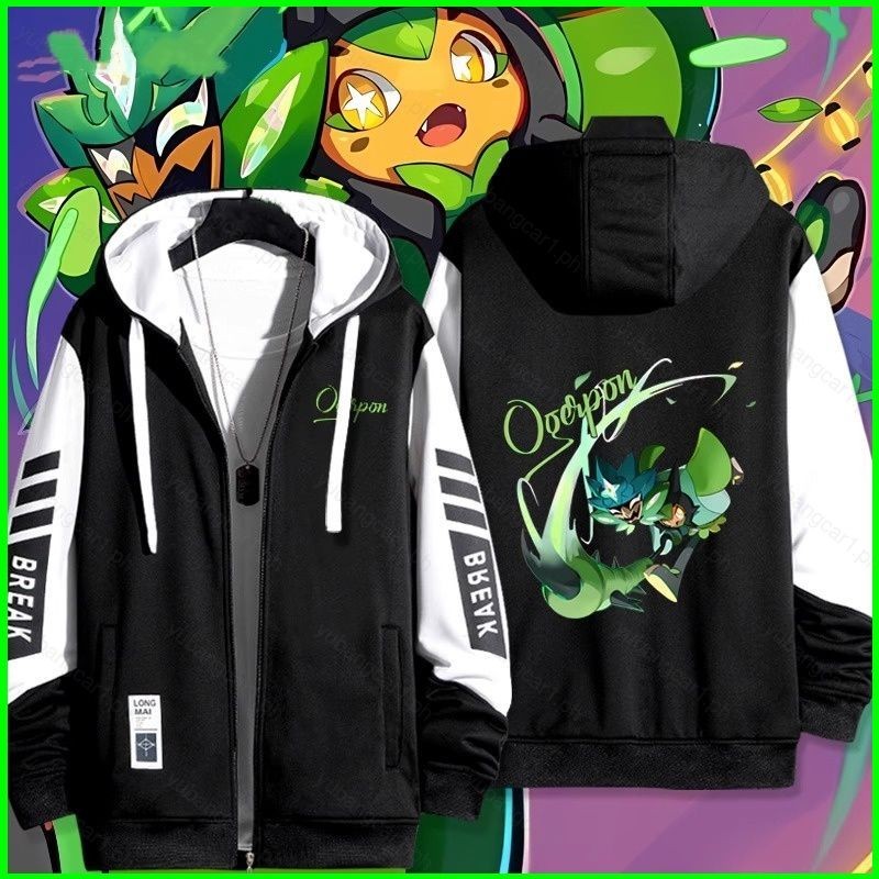 แจ็กเก็ตฮูดี้ลายการ์ตูนอนิเมะ Pokémon Ogerpon สำหรับทุกเพศ