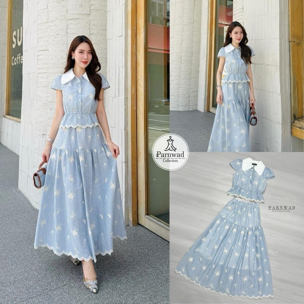 Shop_DD ชุดเซตสวยหวาน ชุดไปงานแบบเรียบร้อย Parnwad8 DD