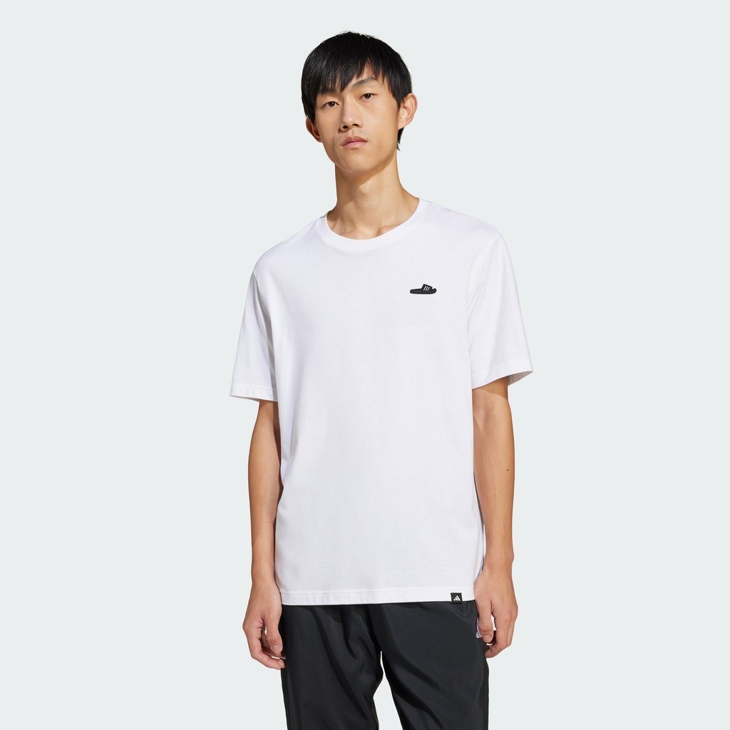 adidas Lifestyle Lounge Slide Graphic Tee Men White JJ4002