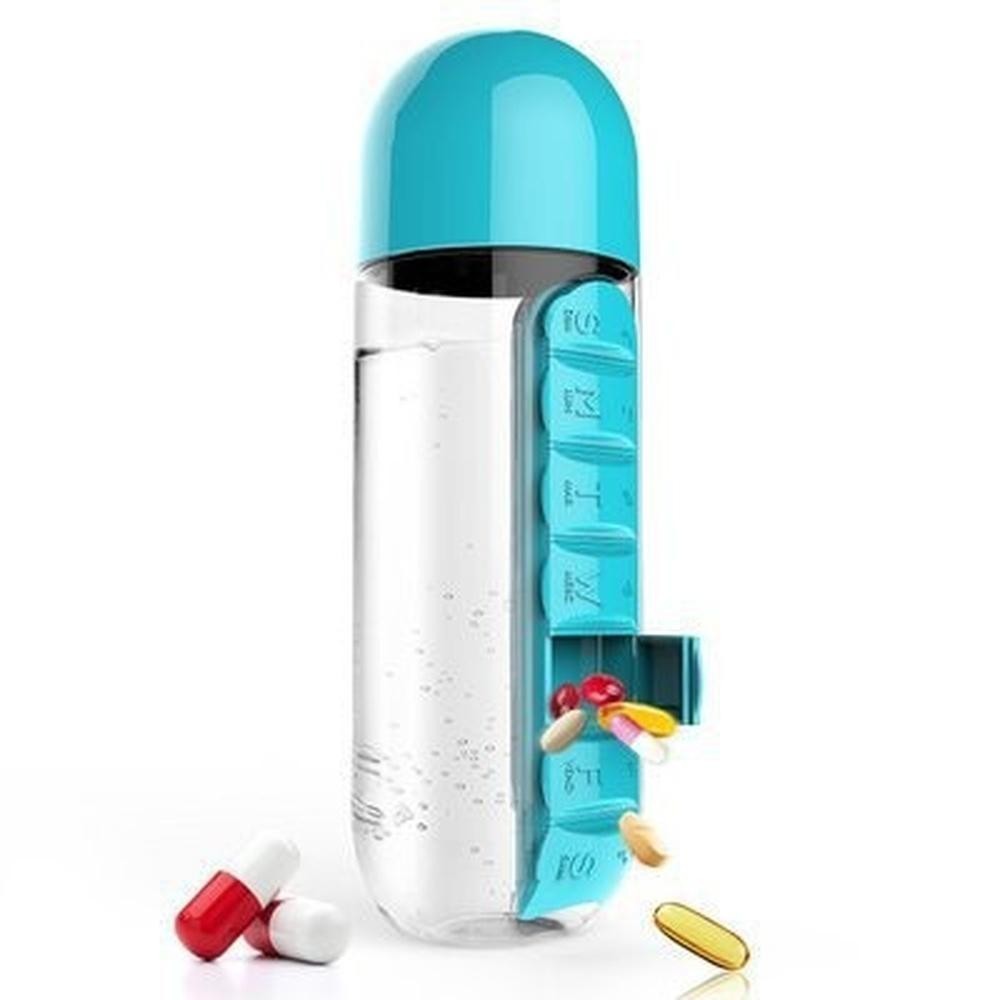 【Ready】 Pill Box Water Cup Two-in-one Portable One-piece Cup with Cup Seven-grid Multi-functio