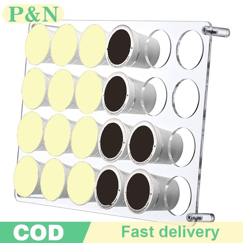 [P&N] 24-Slot Coffee Capsules Holder Drawer Organizer Tray ใช้งานร่วมกับ K-Cup Coffee Pods อะคริลิคแ