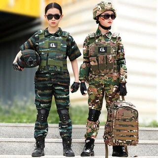 【จัดส่ง 24 ชม. 】ชุดทหารเด็ก ชุดอาชีพเด็ก ชุดอาชีพในฝัน ชุดมี กางเกงทหาร+เสื้อทหารแขนสั้น+หมวกทหาร+เข็มขัด