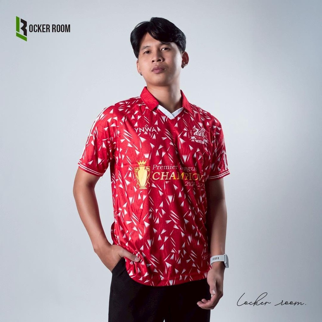 เสื้อฟุตบอล ลิเวอร์พูล เสื้อพิมพ์ลายแฟชั่น คอปกวีไขว้ ใส่ได้ทั้งหญิงและชาย กีฬา ออกกำลังกาย LFC.-20