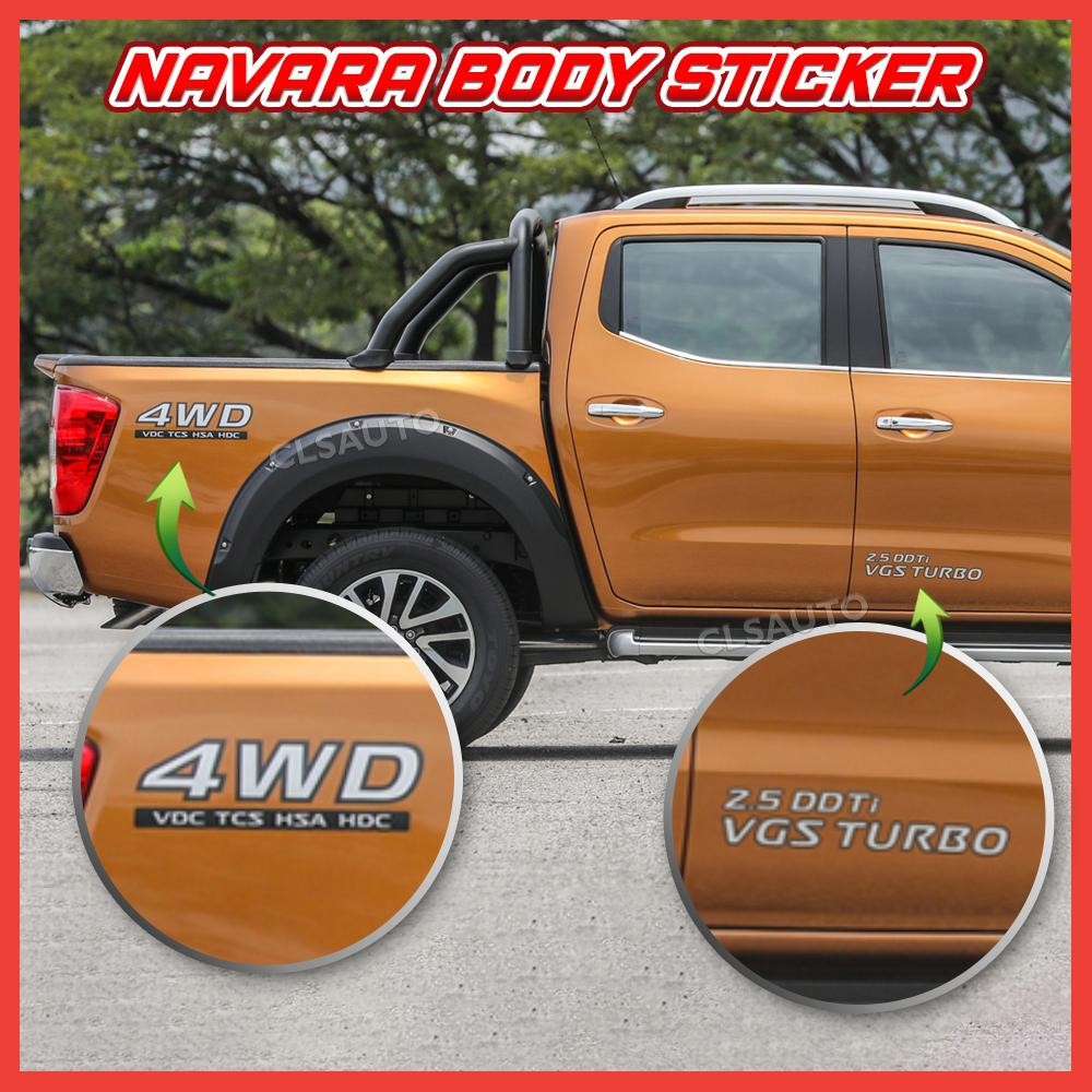 NISSAN NAVARA VGS VL PLUS 4WD Body สติกเกอร์รูปลอก UV ไวนิลกลางแจ้งทนทานสติกเกอร์ Cuaca