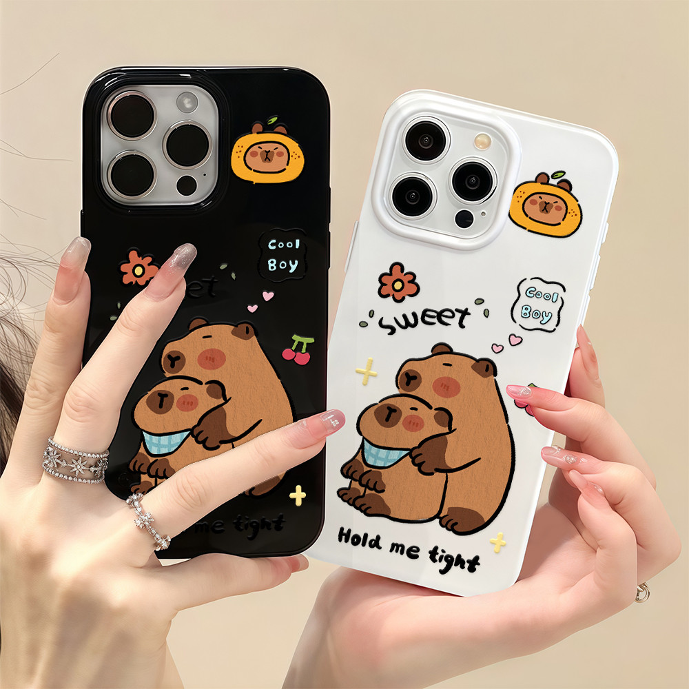 ของรุ่นใหม่ เคสโทรศัพท์17 คาปิบาราสนุก เคสวาวเยลลี่แบบเรียบ For iPhone17 11 12 13 14ProMAX 16 15PLUS X XS XR 7/8/SE2/SE3