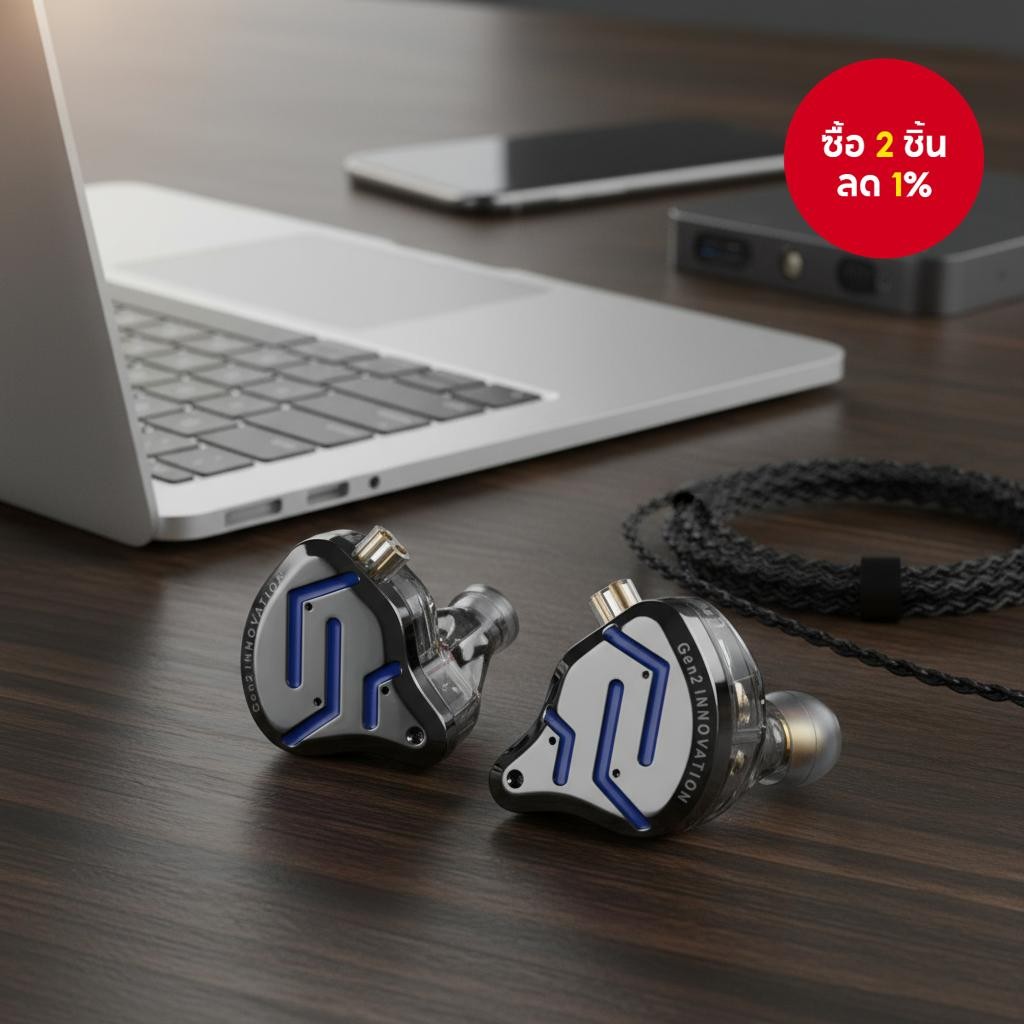 หูฟังอินเอียร์ KZ ZSN PRO 2 แบบมีสาย พร้อมไดรเวอร์ไดนามิกและเบส HiFi รองรับไมค์