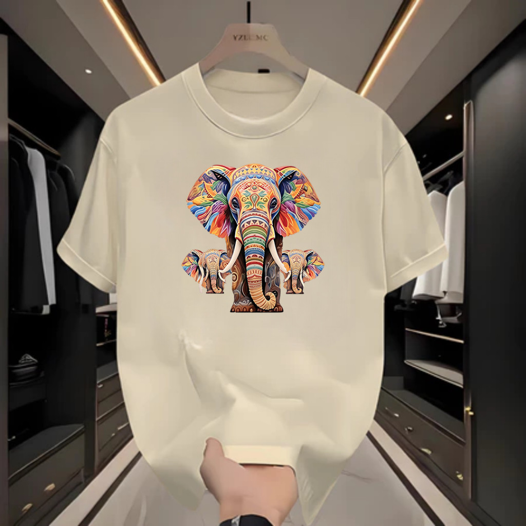 K-REA TEE  เสื้อยืดคอกลมพิมพ์ลายช้าง สวมใส่สบายนุ่มและสบาย ระบายอากาศได้ดี มี5 สีให้เลือกใส่🚚ส่งด่วนB0181