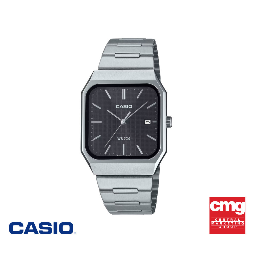 CASIO นาฬิกาข้อมือ CASIO รุ่น MTP-B185D-1AVDF สายสแตนเลสสตีล สีดำ