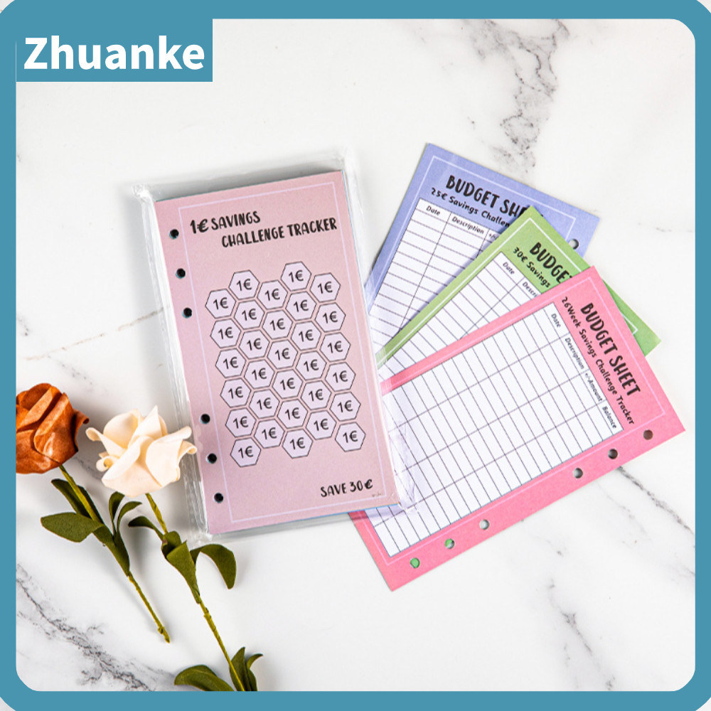 ZHUANKE 48 ชิ้นซองเงินสด, 30 วันประหยัด A6 100 ซองการ์ดประหยัดค่าใช้จ่าย, บันทึกเงิน Eave USD หนังสื