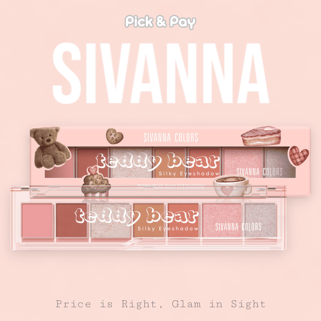 Sivanna Colors Teddy Bear Silky Eyeshadow ซีเวนน่า อายแชโดว์ พาเลท เบลนด์ง่าย (HF676)
