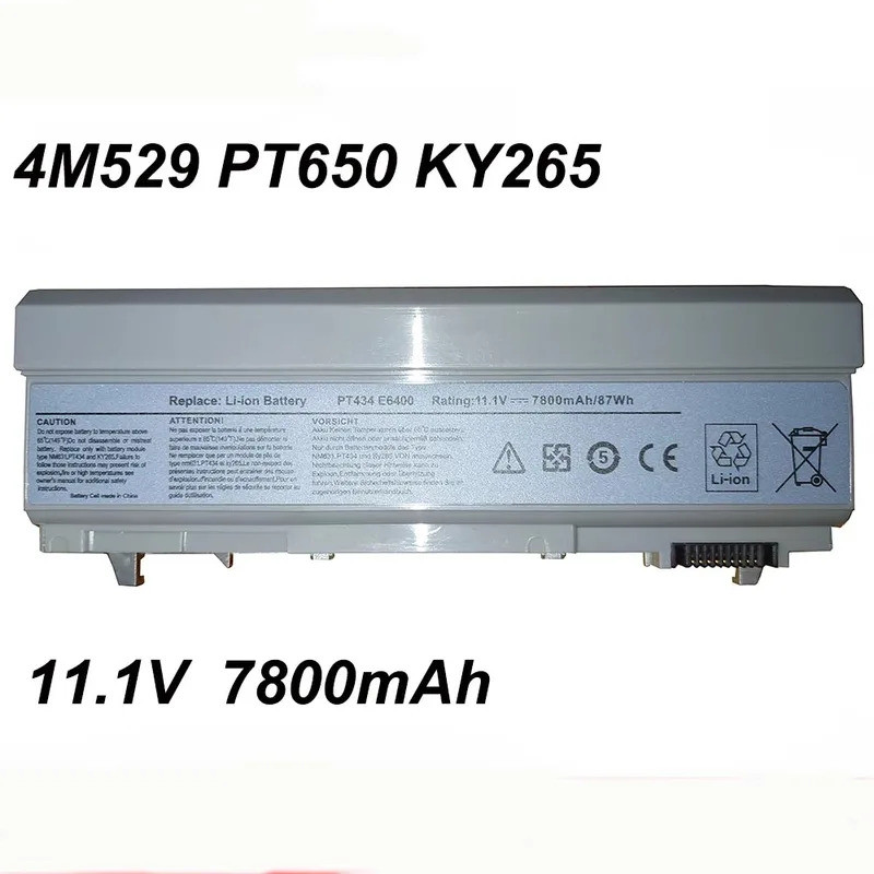 KY265 4M529 PT434 KY268 11.1V 7800mAh แบตเตอรี่แล็ปท็อปสําหรับ Dell Latitude E6400 E6410 E6500 E6510