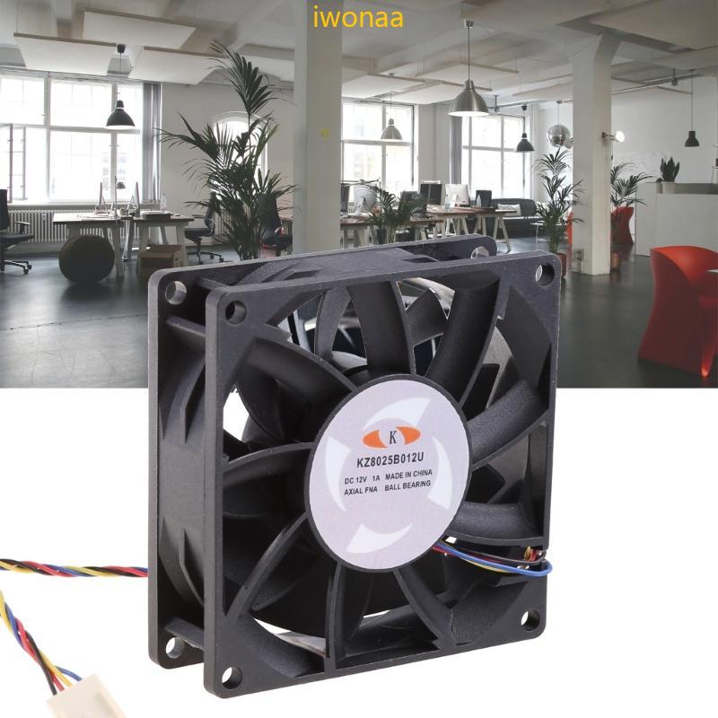 Iwo KZ8025B012U DC12V 1 00A PWM พัดลมระบายความร้อน 80x80x25 มม. 2 แบริ่ง 6500RPM 85 2CF