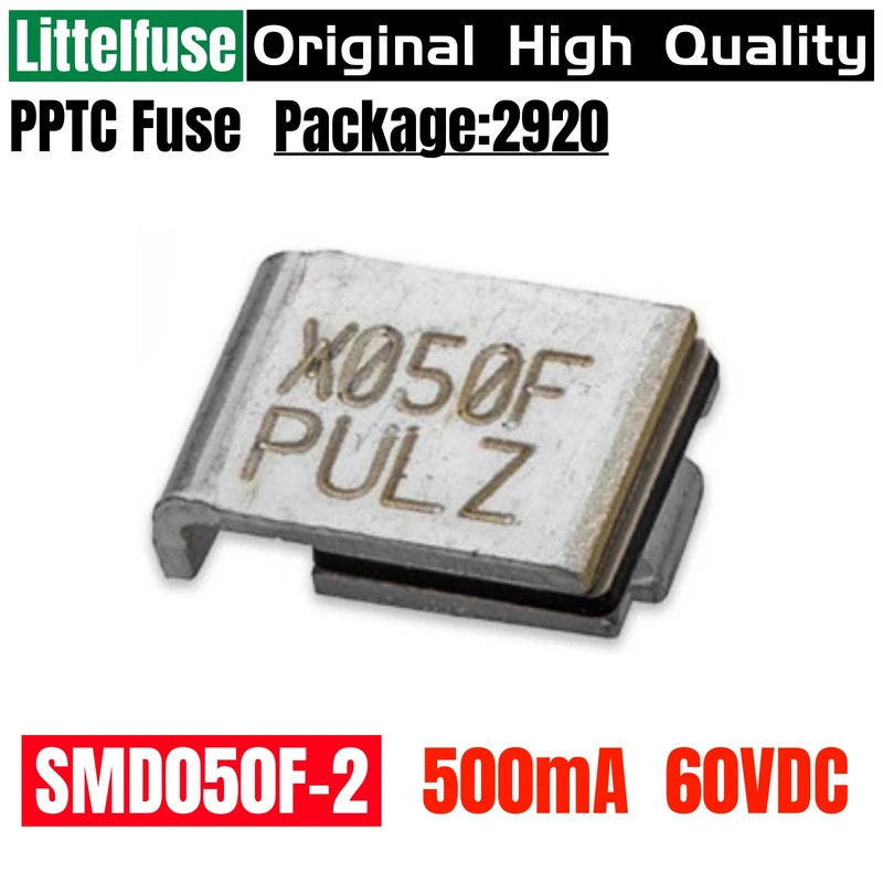 10PCS Littelfuse X050F SMD050F-2 RF0315-000 PTC Resettable ฟิวส์ 0.5A 500mA 60VDC 1.7W SMD 2920 ยานย