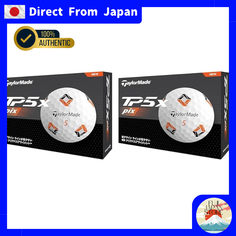 TaylorMade TP5x Pix Series 2024 Golf Balls, Japanese Authorized Product, 1 Dozen (12 Balls) (× 2)