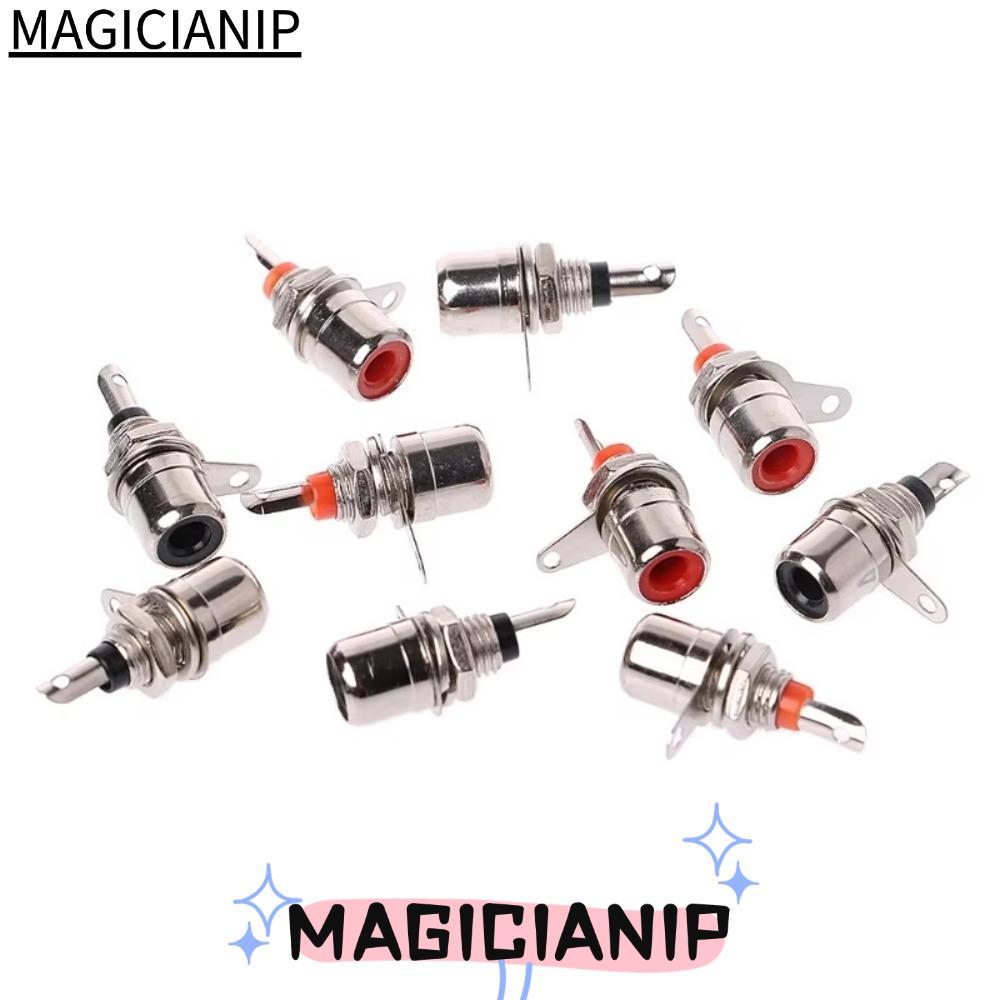 MAGICIANIP 15 ชิ้น RCA แจ็คแชสซี Mount Connector, ทนทานหญิง RCA แผง Mount Connector, Single Hole ชุบ