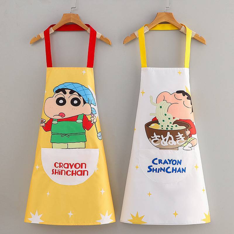 Cartoon Cute Crayon Xiaoxin Apron Adult Apron Kitchen New Homehold Work Clothes Cooking Waterproof Oil-Proof Female f5yL
