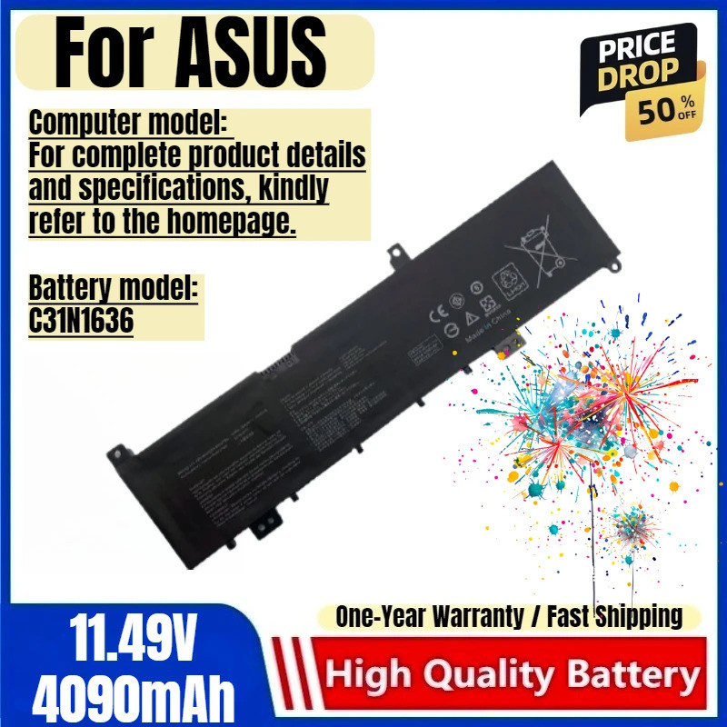 C31N1636 สําหรับ ASUS VivoBook Pro 15 N580VD N580VN NX580VD7300 NX580VD7700 DMO27T DMO28T FI024T FI0